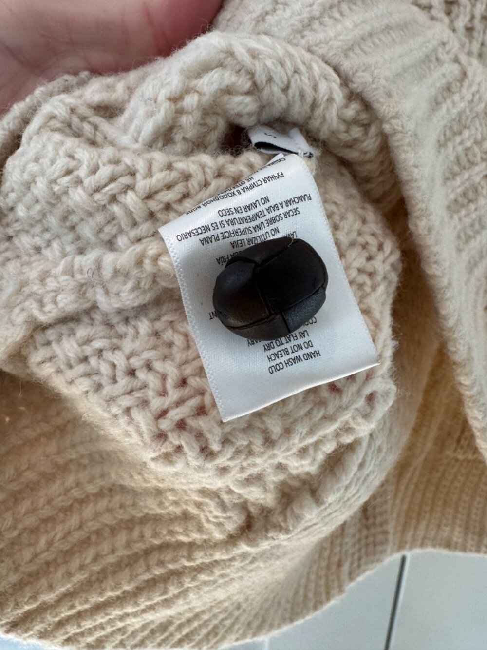 RE/DONE 50s Fisherman Cardigan Ivory Size Small - Picture 10 of 14